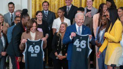 Joe Biden - Kamala Harris - Aces celebrate at White House as Biden hails women's sports - ESPN - espn.com - Usa - Washington - county Liberty