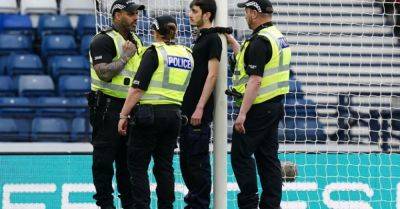 Protester ties themselves to Hampden goalpost to delay Scotland-Israel qualifier