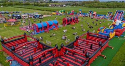 The sheep grazing field now home to 15 giant inflatables