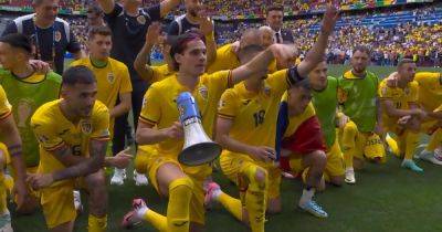 Rangers star Ianis Hagi leads wild Romania celebrations as skipper hands on megaphone mantle in pointed move