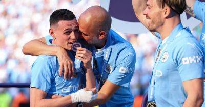 What Pep Guardiola told Phil Foden before Man City trophy lift gives clue about next season
