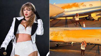 Climate activists targeting Taylor Swift's plane spray-paint 2 other private jets orange