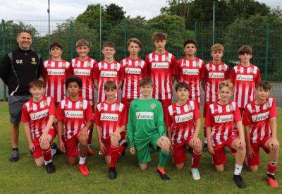 Under-13 boys’ side representing Canterbury and St Augustine’s District set to face Salford in English Schools’ Football Association under-13 Champions’ Cup Plate at Sixways Stadium, Worcester