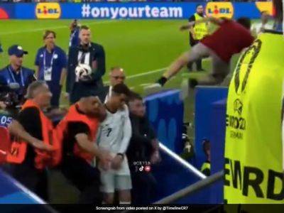 Watch: Cristiano Ronaldo Escapes Getting Kicked As Crazy Fan Jumps On Star During Euro Match