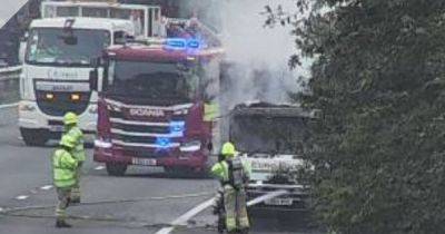 Live M4 updates as vehicle fire shuts two lanes - walesonline.co.uk