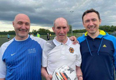 Ex-Sheppey United winger Malcolm Longhurst, now playing for Ranger Rover Walking Football Club, still on the pitch aged 80