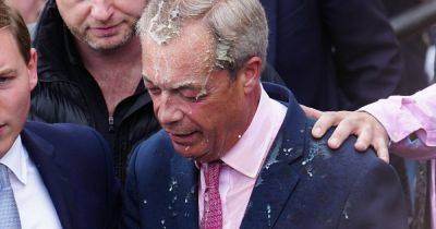 Woman, 25, arrested after Nigel Farage has McDonald's milkshake thrown over him