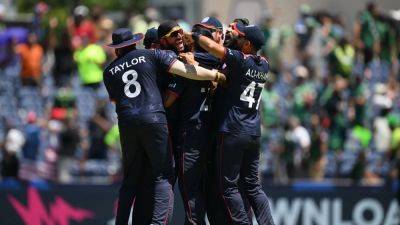 Aaron Jones - Shaheen Afridi - Babar Azam - USA stun Pakistan in T20 World Cup after super-over - rte.ie - Usa - Canada - Ireland - India - Pakistan - county Dallas