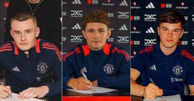 Alejandro Garnacho - Dan Gore - Willy Kambwala - Manchester United give three youngsters professional contracts after treble-winning season - manchestereveningnews.co.uk - Ireland - county Halifax