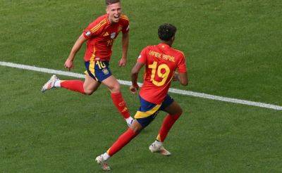 Manuel Neuer - Antonio Rudiger - Dani Olmo - Nico Williams - Toni Kroos - Dani Carvajal - Fabian Ruiz - Spain vs Germany LIVE Score, Euro 2024 Quarterfinal: Dani Olmo Hands Spain The Lead vs Germany | ESP 1-0 GER - sports.ndtv.com - Germany - Spain - county Hand