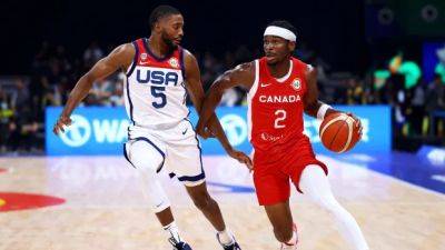 Anthony Davis - Stephen Curry - Paris Olympics - Andrew Nembhard - Canadian men's basketball team faces U.S. in exhibition ahead of Paris Olympics - cbc.ca - Usa - Canada - state Indiana - county Dillon - county Brooks