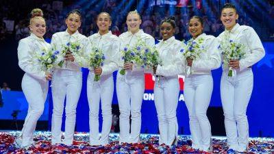 Charlie Riedel - Simone Biles - Paris Olympics - Katie Ledecky - Simone Biles returns to US women's gymnastics team for Paris Olympics: 'definitely our redemption tour' - foxnews.com - Usa - Japan - Jordan - Chile
