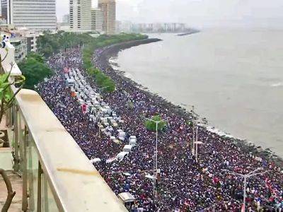 Sea Of Blue At Marine Drive For Team India's Victory Parade - sports.ndtv.com - India