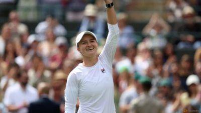 Elena Rybakina - Barbora Krejcikova - Jelena Ostapenko - Krejcikova downs Ostapenko to reach Wimbledon last four - channelnewsasia.com - France - Czech Republic - Latvia