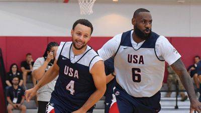 Kevin Durant - Joel Embiid - International - Basketball spinning challenge stymies Curry, Lebron, others on Team USA - ESPN - espn.com - Usa