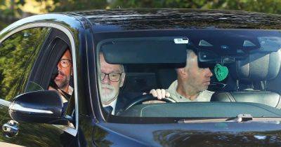 New Manchester United coaches Ruud van Nistelrooy and Rene Hake arrive