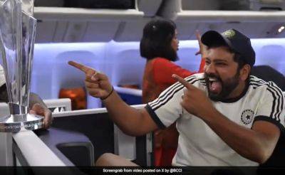 Watch: How Indian Team Celebrated T20 WC Win In Flight, Don't Miss Rohit Sharma