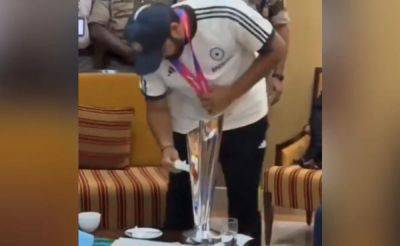 Watch: Rohit Sharma Polishes T20 World Cup Trophy, Heartwarming Video Goes Viral