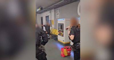 Brutal footage of officer kicking man in head at Manchester Airport surfaces as cops issue statement