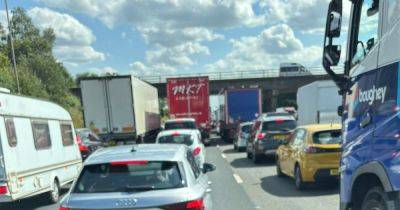 M6 horror as car overturns with people 'on the motorway' after major crash with HGV