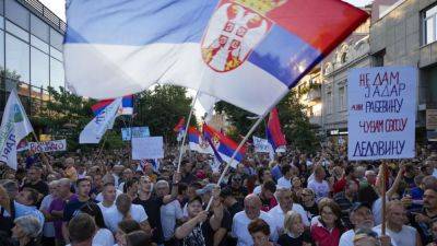 Thousands rally in various Serbia towns to protest against lithium excavation deal