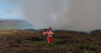 Crews start third day at huge moorland fire with 'avoid the area' warning issued