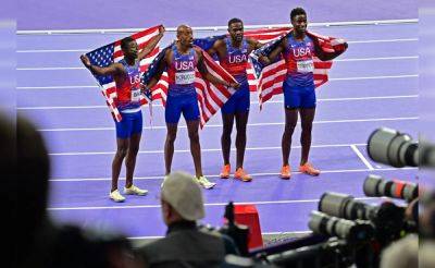 Rai Benjamin Anchors US To Men's 4x400m Relay Gold - sports.ndtv.com - Britain - Usa - Botswana - county Hall