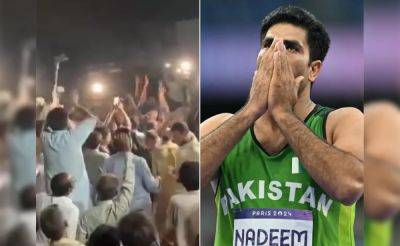 Arshad Nadeem - Watch: Hundreds Gather In Arshad Nadeem's Hometown In Pakistan To Celebrate 92.97m Olympics Javelin Gold - sports.ndtv.com - Pakistan