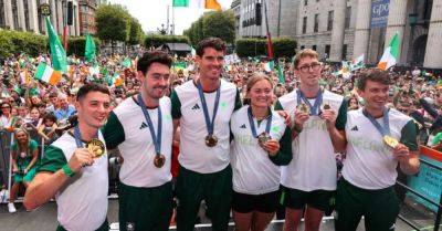 Thousands gather on O'Connell Street to welcome Irish Olympians home