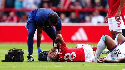 Antoine Semenyo - Nottingham Forest player suffers gruesome leg injury in opening minutes of Premier League opener - foxnews.com - Britain - Brazil