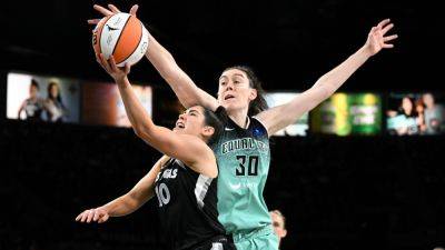 Sabrina Ionescu - Kelsey Plum - Liberty first to earn playoff berth after beating Aces again - ESPN - espn.com - Usa - Australia - New York - Los Angeles - county Young - county Gray