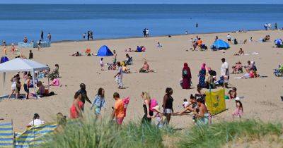 The beach near Greater Manchester with a bar right on the sand