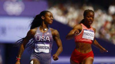 Rivals Richardson, Fraser-Pryce advance in women's 100m - channelnewsasia.com - Britain - France - Usa - Ivory Coast - county Jones - Jamaica - county Richardson