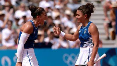 Karolina Muchova - Diana Shnaider - Lorenzo Musetti - Jasmine Paolini - Sara Errani - Cristina Bucsa - Linda Noskova - Italians Paolini and Errani speed into Olympic doubles final - channelnewsasia.com - Russia - France - Spain - Italy - Czech Republic