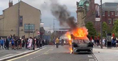 Police station set on fire after riot breaks out in Sunderland in wake of Southport stabbings - walesonline.co.uk - Britain - county Banks