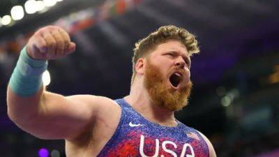 American Crouser wins shot put gold for third time in a row