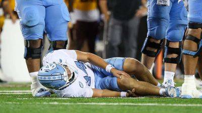 Drake Maye - North Carolina QB Max Johnson exits game after brutal injury, out for the season - foxnews.com - Usa - state Minnesota - state North Carolina - state Texas - county Travis - state Colorado - county Sanders - county Johnson - state North Dakota