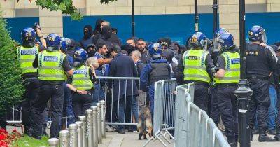 Bolton protests LIVE: Bottles and 'missiles' thrown as town centre demonstration turns angry