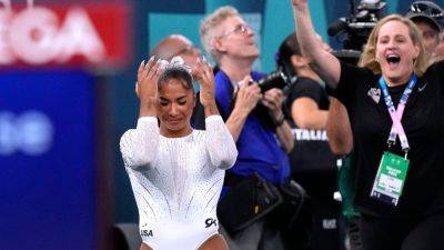 Jordan Chiles picks up bronze medal after score is changed following floor routine, Simone Biles gets silver