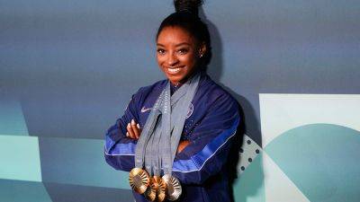 Simone Biles - Paris Olympics - Jade Carey - Simone Biles exceeds her own expectations at Paris Olympics with 4 medals - foxnews.com - Italy - Usa - Jordan - Chile - county Lee