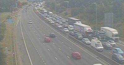 M62 LIVE: Long delays on motorway after car fire