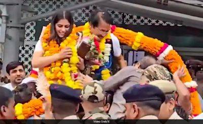 Watch: Manu Bhaker Receives Grand Reception As She Returns Home With 2 Bronze Medals In Paris Olympics