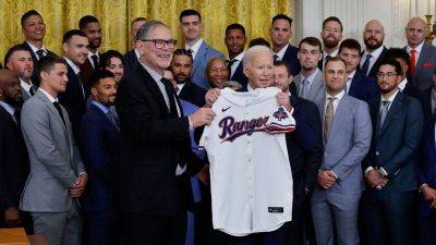 Corey Seager - Bruce Bochy - Biden hosts Texas Rangers at White House to celebrate 2023 World Series championship - foxnews.com - Usa - state Arizona - state Texas - county Ray - area District Of Columbia - county Bay