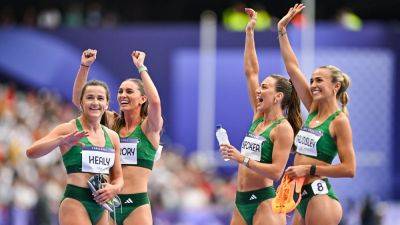 Phil Healy - Sarah Lavin - Sharlene Mawdsley - Sophie Becker - Paris 2024: Ireland surge into women's 4x400 relay final - rte.ie - Britain - France - Netherlands - Usa - Canada - Ireland - Jamaica - county Becker