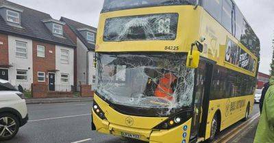 'Almighty bang' as passengers 'thrown forwards' from their seats in major bus pile up with two in hospital