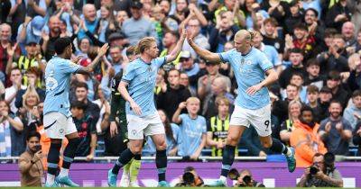 Kevin De-Bruyne - Bryan Mbeumo - Ethan Pinnock - Mark Flekken - Rico Lewis - Kevin De Bruyne snub for Erling Haaland sums up Man City after comeback vs Brentford - manchestereveningnews.co.uk