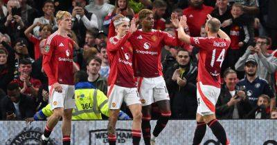 Christian Eriksen - Marcus Rashford - Gabriel Slonina - Joshua Zirkzee - Marcus Rashford reaction and Casemiro gesture spark Manchester United thrashing of Barnsley - manchestereveningnews.co.uk