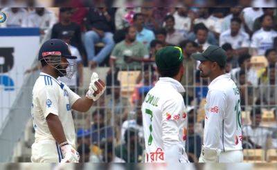 Rohit Sharma - Yashasvi Jaiswal - Rishabh Pant - Litton Das - Watch: Rishabh Pant's Argument With Litton Das Heats Things Up During Chennai Test - sports.ndtv.com - India - Bangladesh