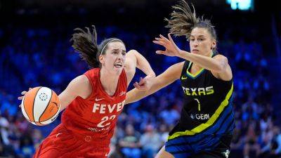 Caitlin Clark - Tony Gutierrez - Kelsey Mitchell - Dallas Wings - Angel Reese - Caitlin Clark topples Fever franchise record, Indiana crosses .500 mark with win - foxnews.com - Usa - state Indiana - state Texas - county Arlington - county Smith - county Clark - county Mitchell