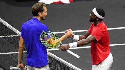 Carlos Alcaraz - Alexander Zverev - Ryder Cup - Taylor Fritz - Casper Ruud - Alejandro Tabilo - Tiafoe beats Medvedev to put Team World ahead at Laver Cup - cbc.ca - France - Germany - Usa